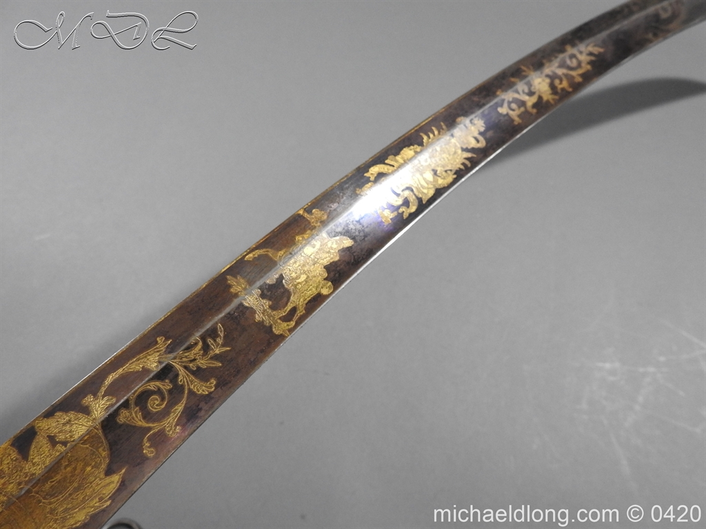 British 1796 Blue and Gilt Officer's Sword - Image 19