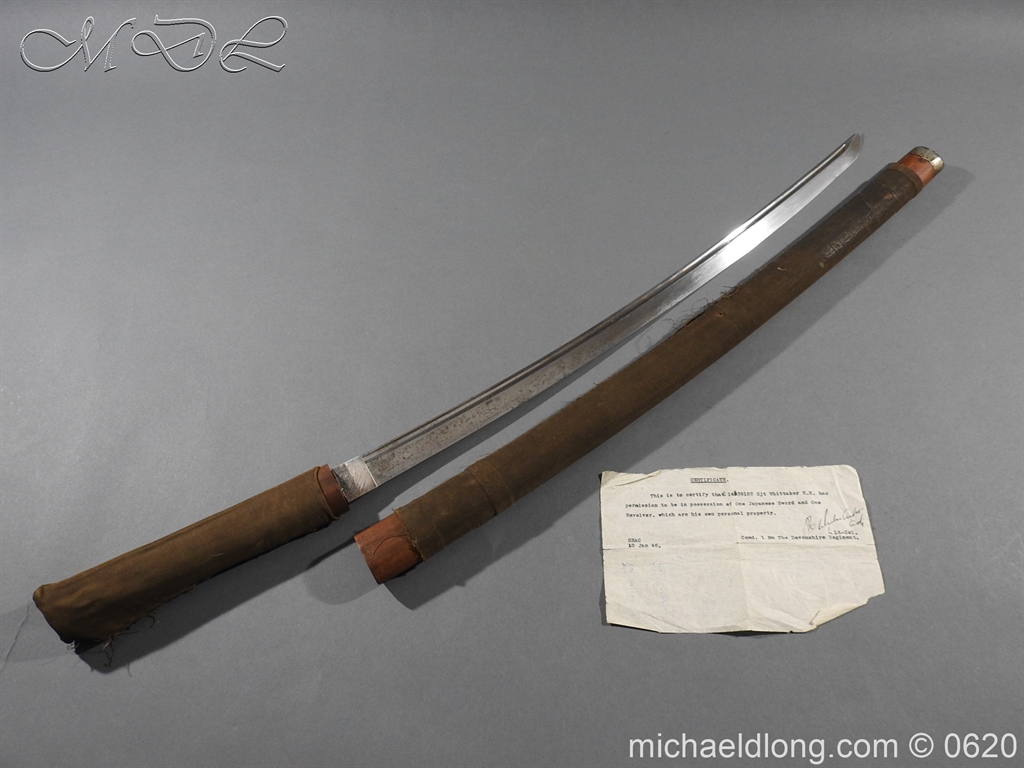 Japanese Officer's WW2 Sword Blade in Shirasaya