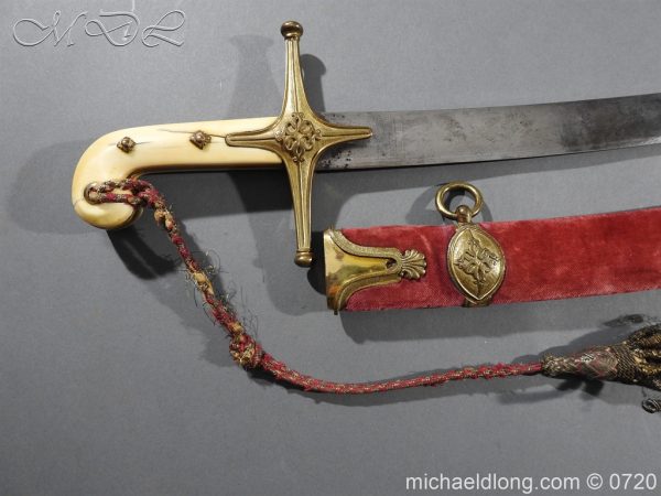 9th Lancer's 1822 pattern Mameluke Officer's Full Dress Sword - Image 2