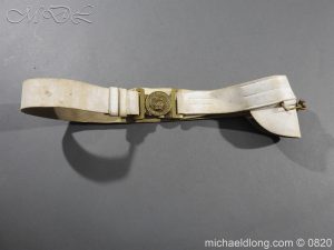 British White Buff Leather Victorian Belt