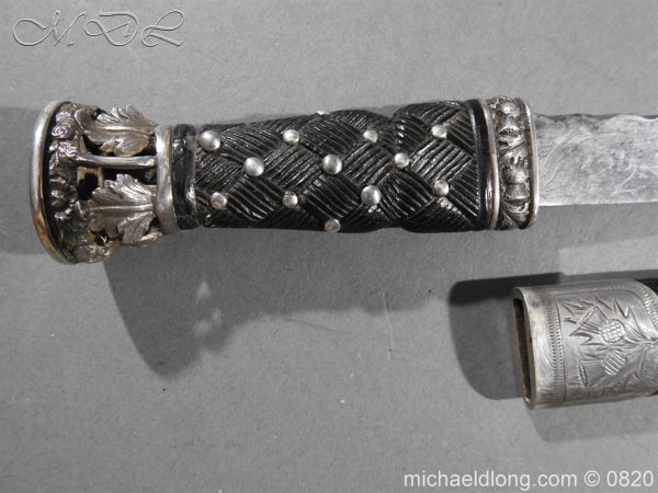 Gordon Highlanders Sgian Dubh with Etched Blade - Image 2