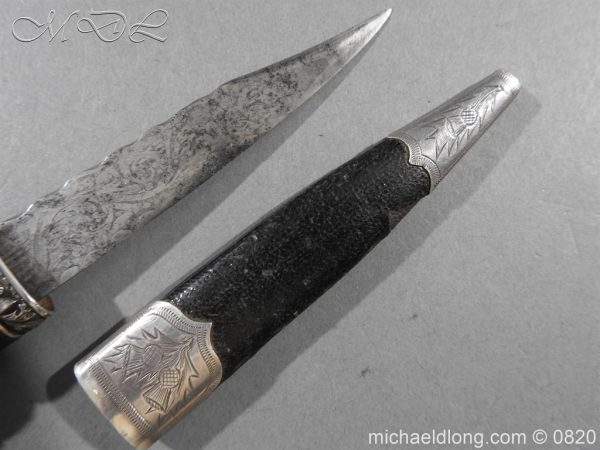 Gordon Highlanders Sgian Dubh with Etched Blade - Image 3