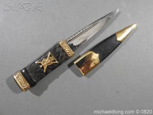 Black Watch Sgian Dubh Hallmarked Silver Mounts