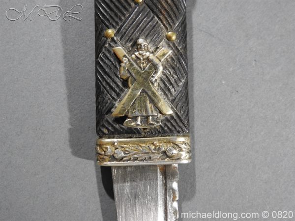 Black Watch Sgian Dubh Hallmarked Silver Mounts - Image 10