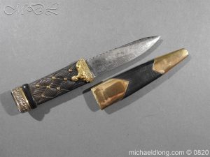 79th Highanders Sgian Dubh etched blade