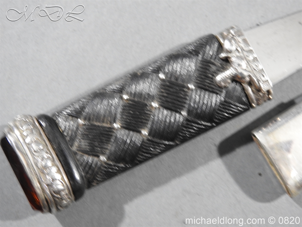 Cameron Highlanders Volunteer Sgian Dubh Silver Mounts - Image 2