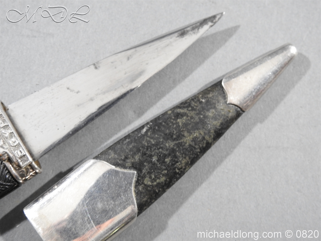 Cameron Highlanders Volunteer Sgian Dubh Silver Mounts - Image 3