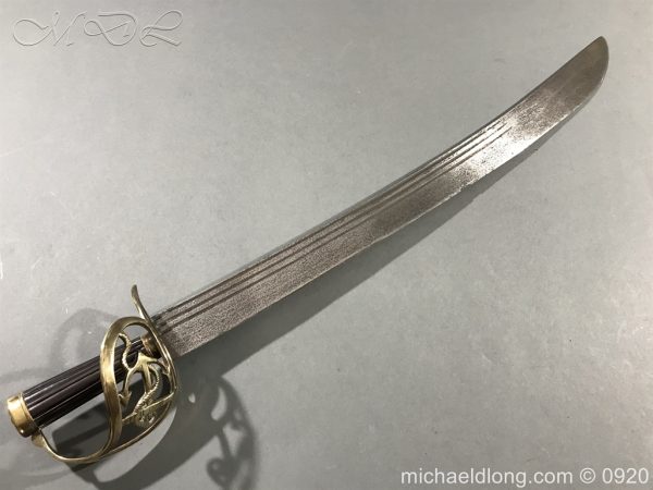 British Naval Officer's Slotted Hilt Cutlass c 1800