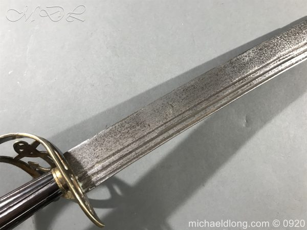 British Naval Officer's Slotted Hilt Cutlass c 1800 - Image 7
