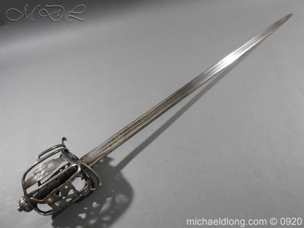 michaeldlong.com 11333 600x450 English Dragoon Officer's Basket Hilted Sword c 1740