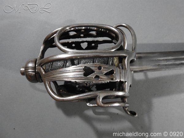 English Dragoon Officer's Basket Hilted Sword c 1740 - Image 6