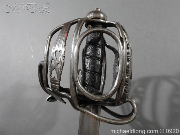 English Dragoon Officer's Basket Hilted Sword c 1740 - Image 18