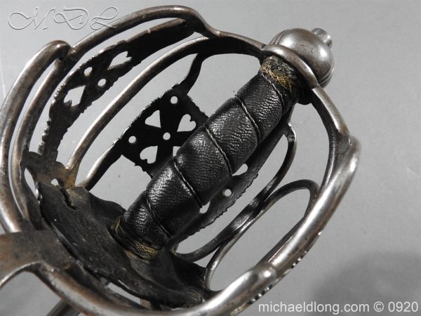 michaeldlong.com 11353 600x450 English Dragoon Officer's Basket Hilted Sword c 1740