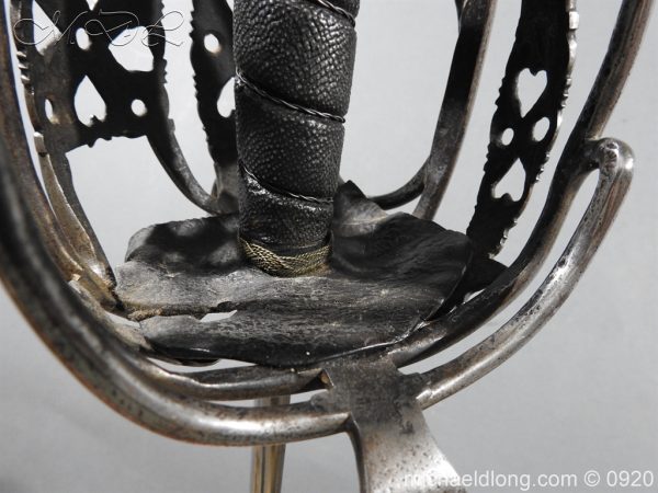 English Dragoon Officer's Basket Hilted Sword c 1740 - Image 22