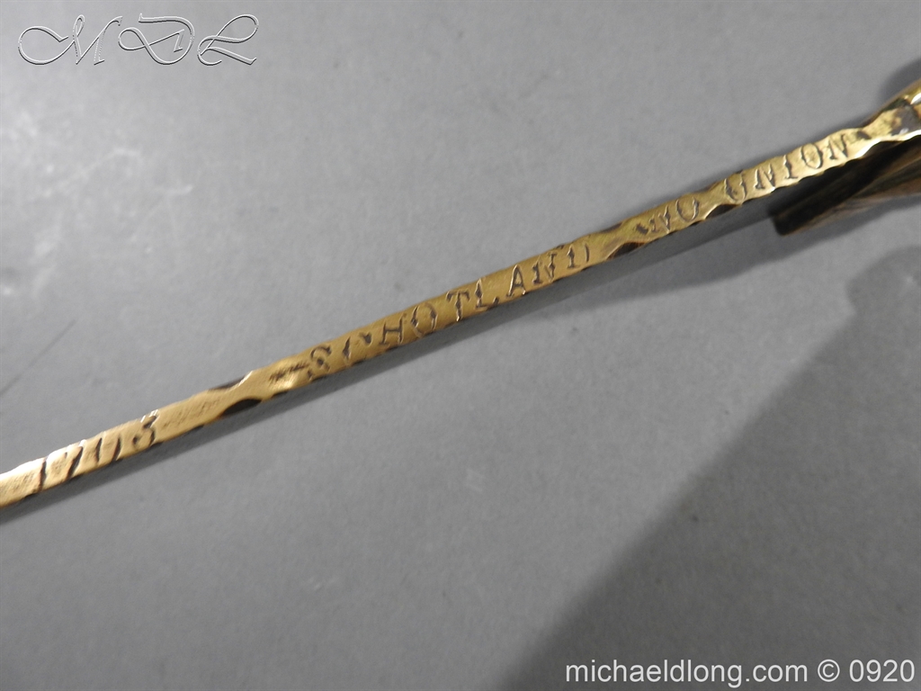 Scottish Dirk Engraved SCHOTLAND NO UNION Dated 1703 - Image 11