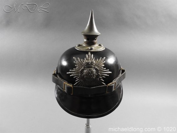 Saxon Infantry Ersatz Enlisted Pickelhaube dated 1918