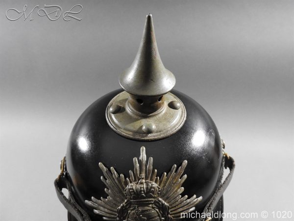 Saxon Infantry Ersatz Enlisted Pickelhaube dated 1918 - Image 3