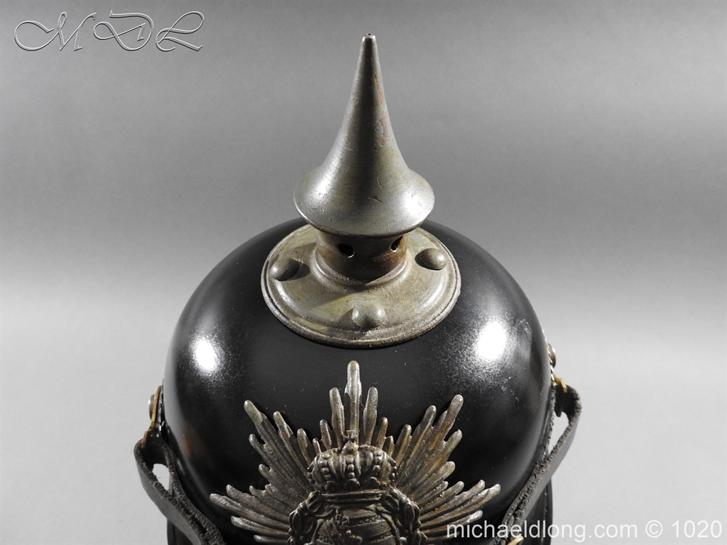 Saxon Infantry Ersatz Enlisted Pickelhaube dated 1918 - Image 3