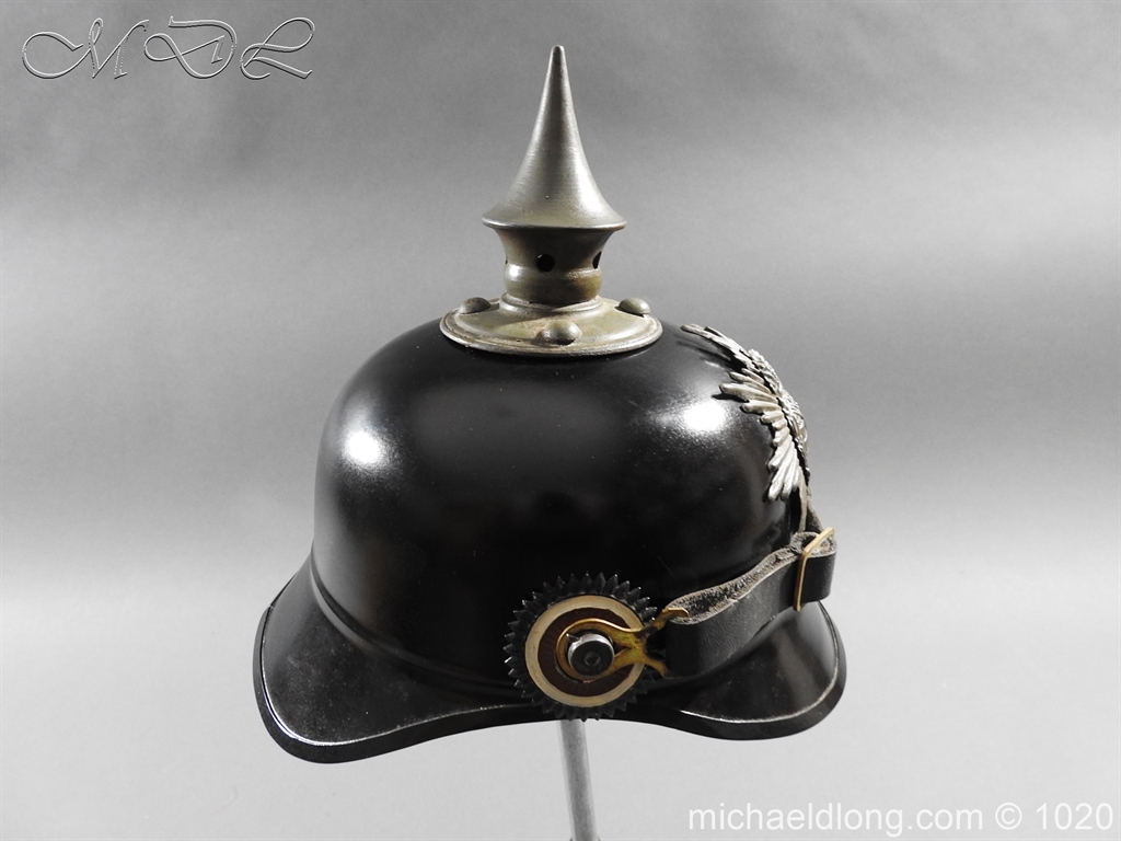 Saxon Infantry Ersatz Enlisted Pickelhaube dated 1918 - Image 4