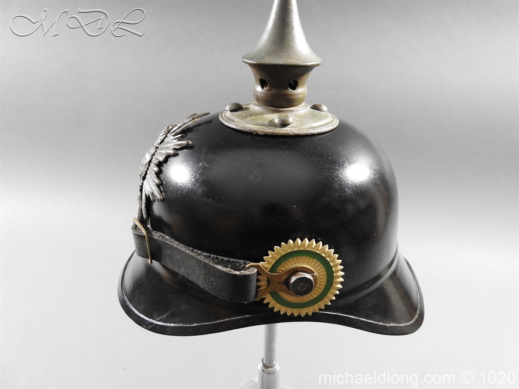 Saxon Infantry Ersatz Enlisted Pickelhaube dated 1918 - Image 8