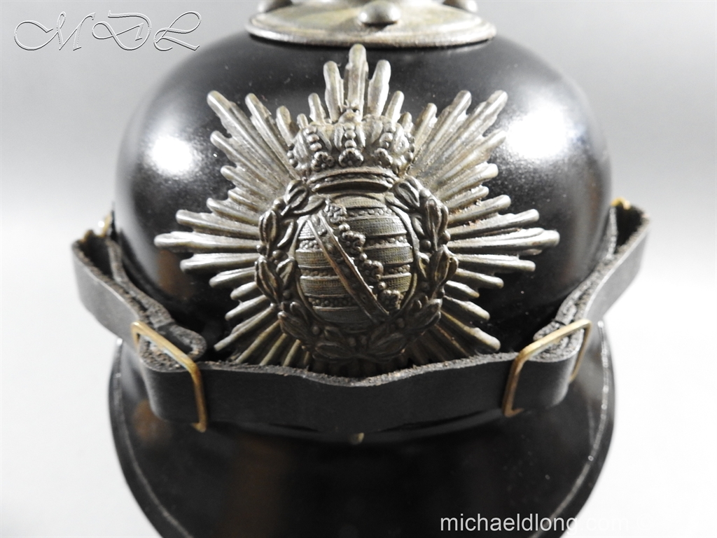 Saxon Infantry Ersatz Enlisted Pickelhaube dated 1918 - Image 9