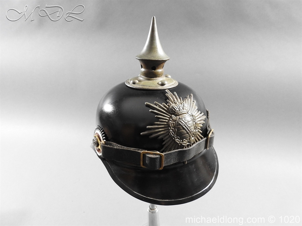 Saxon Infantry Ersatz Enlisted Pickelhaube dated 1918 - Image 13