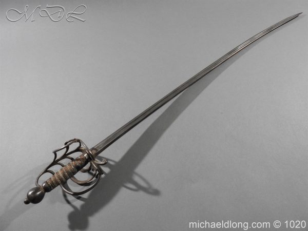 English Officer's Basket Hilt Hanger 18th Century - Image 5