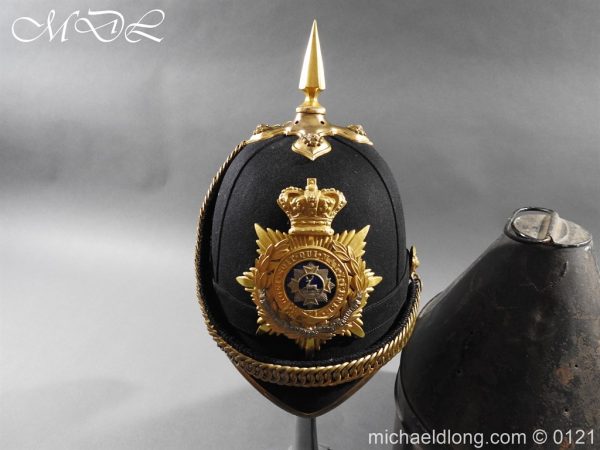 Victorian Bedfordshire Officer's Blue Cloth Helmet - Image 2
