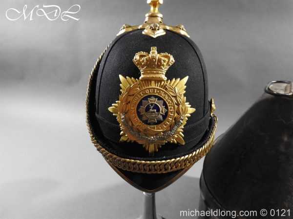 Victorian Bedfordshire Officer's Blue Cloth Helmet - Image 3