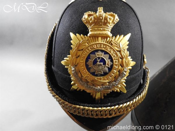 Victorian Bedfordshire Officer's Blue Cloth Helmet - Image 4