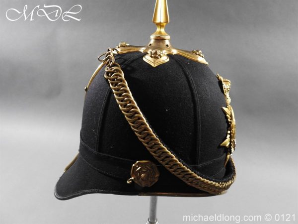Victorian Bedfordshire Officer's Blue Cloth Helmet - Image 6
