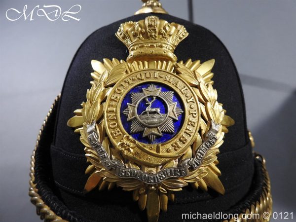Victorian Bedfordshire Officer's Blue Cloth Helmet - Image 13