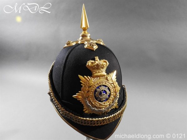 Victorian Bedfordshire Officer's Blue Cloth Helmet - Image 18