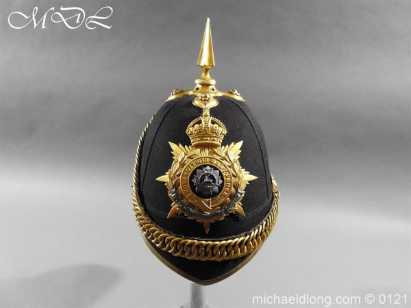 Edwardian Bedfordshire Officer's Blue Cloth Helmet