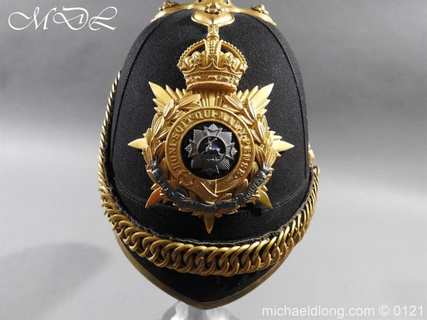 Edwardian Bedfordshire Officer's Blue Cloth Helmet - Image 2