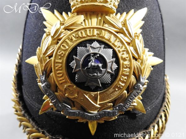 Edwardian Bedfordshire Officer's Blue Cloth Helmet - Image 3