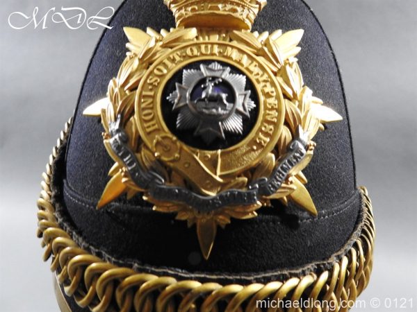 Edwardian Bedfordshire Officer's Blue Cloth Helmet - Image 4