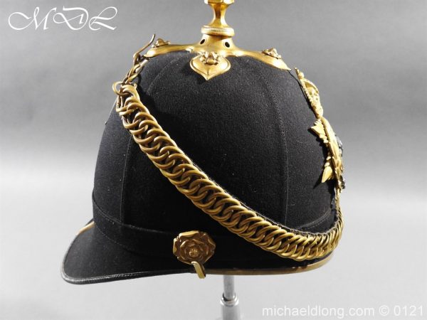 Edwardian Bedfordshire Officer's Blue Cloth Helmet - Image 6