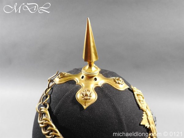 Edwardian Bedfordshire Officer's Blue Cloth Helmet - Image 7