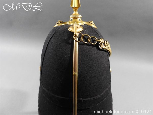 Edwardian Bedfordshire Officer's Blue Cloth Helmet - Image 10