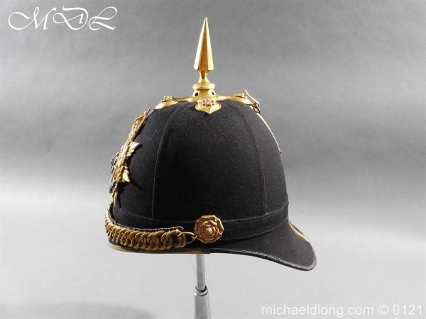 Edwardian Bedfordshire Officer's Blue Cloth Helmet - Image 11