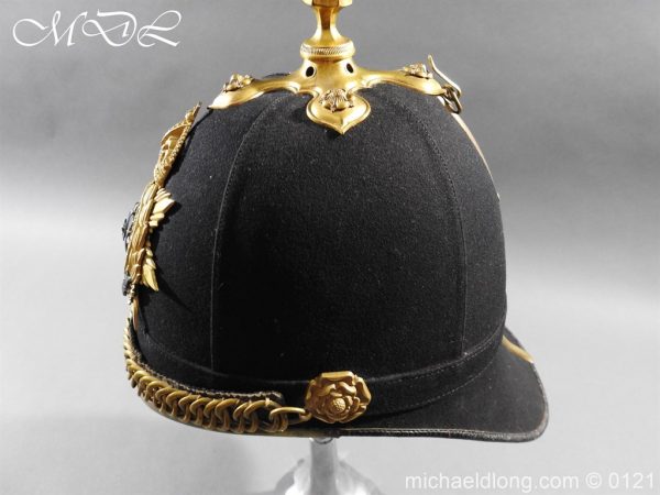 Edwardian Bedfordshire Officer's Blue Cloth Helmet - Image 12