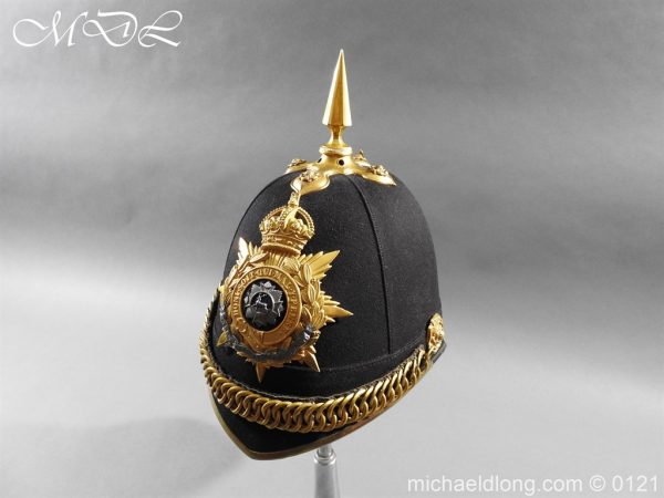 Edwardian Bedfordshire Officer's Blue Cloth Helmet - Image 13