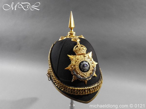 Edwardian Bedfordshire Officer's Blue Cloth Helmet - Image 15