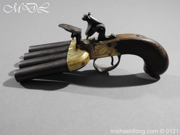 Flintlock Ducks Foot Pistol Circa 1810 - Image 7