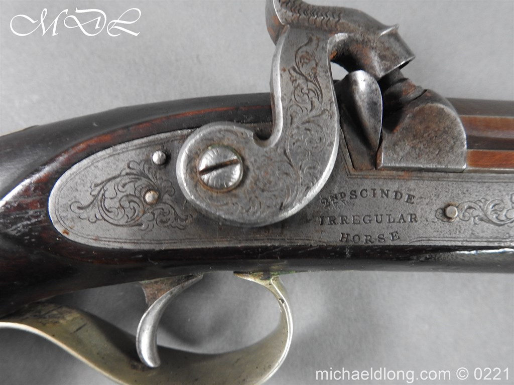 British Percussion Pistol c 1864 by R Garden - Scinde Horse - Image 2