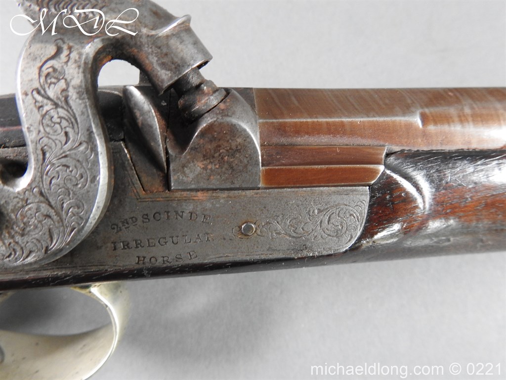 British Percussion Pistol c 1864 by R Garden - Scinde Horse - Image 3