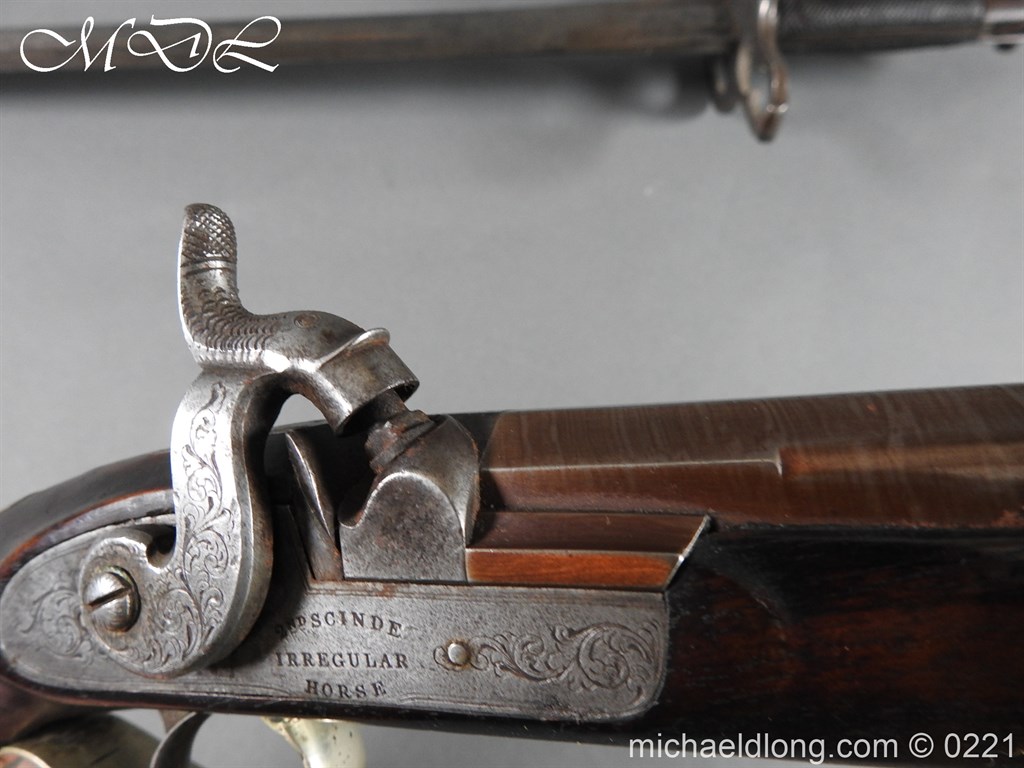 British Percussion Pistol c 1864 by R Garden - Scinde Horse - Image 5
