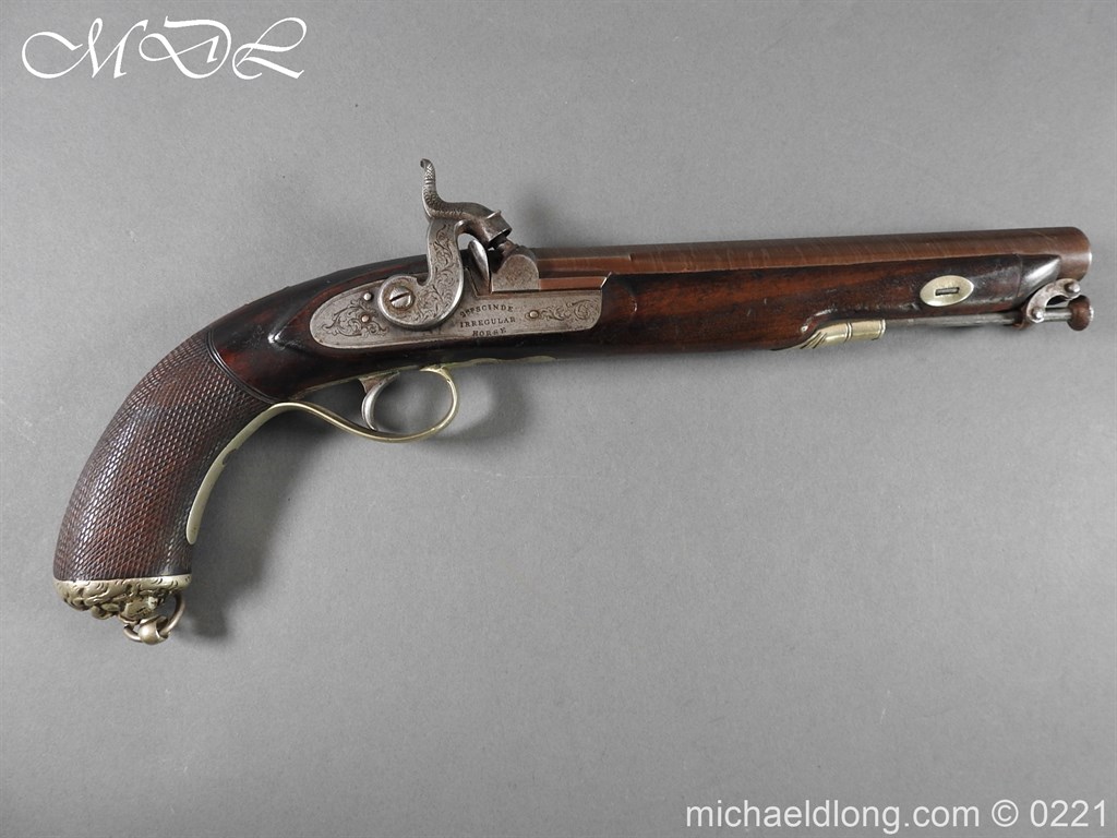 British Percussion Pistol c 1864 by R Garden - Scinde Horse - Image 6