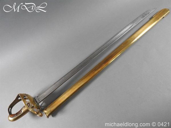 Household Cavalry Trooper Brass Disk Hilt Sword c1800 - Image 5